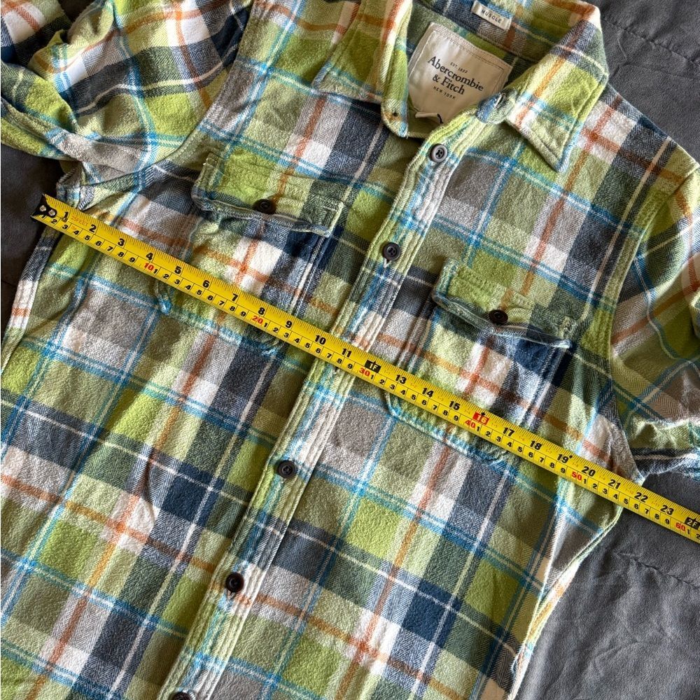 Abercrombie & Fitch Plaid Flannel Button-Up Shirt Heavy and Thick Y2K - Picture 6 of 8